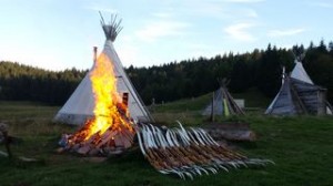 Feu de bois et tir à l'arc